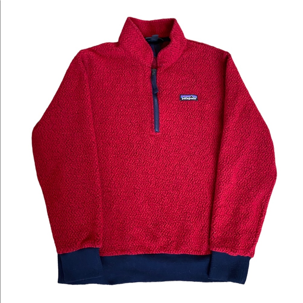 Patagonia Woolyester pullover Jacket in molten Lava size women’s medium